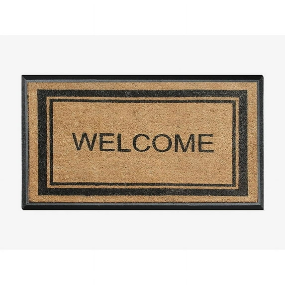 A1HC Natural Coir & Rubber Welcome Door Mat, 30x48, Thick Durable Doormats for, Heavy Duty Large Size Doormat, Anti-Shed Doormat, Fade-Resistant Door mat, Long Lasting, Front Door Entry Doormat