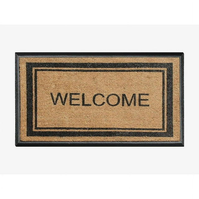 A1HC Natural Coir & Rubber Welcome Door Mat, 30x48, Thick Durable Doormats for, Heavy Duty Large Size Doormat, Anti-Shed Doormat, Fade-Resistant Door mat, Long Lasting, Front Door Entry Doormat