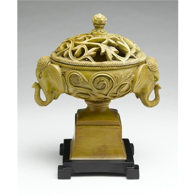 Elephant Bowl with Decorative Lid, Mustard