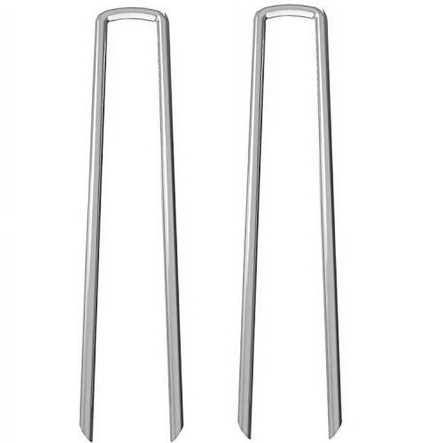 AAGUT 20PCS 12 Inch Galvanized Fence Stakes 8 Gauge Steel Sod Staples for Anchoring Tents Landscape Fabric Extra Heavy Duty
