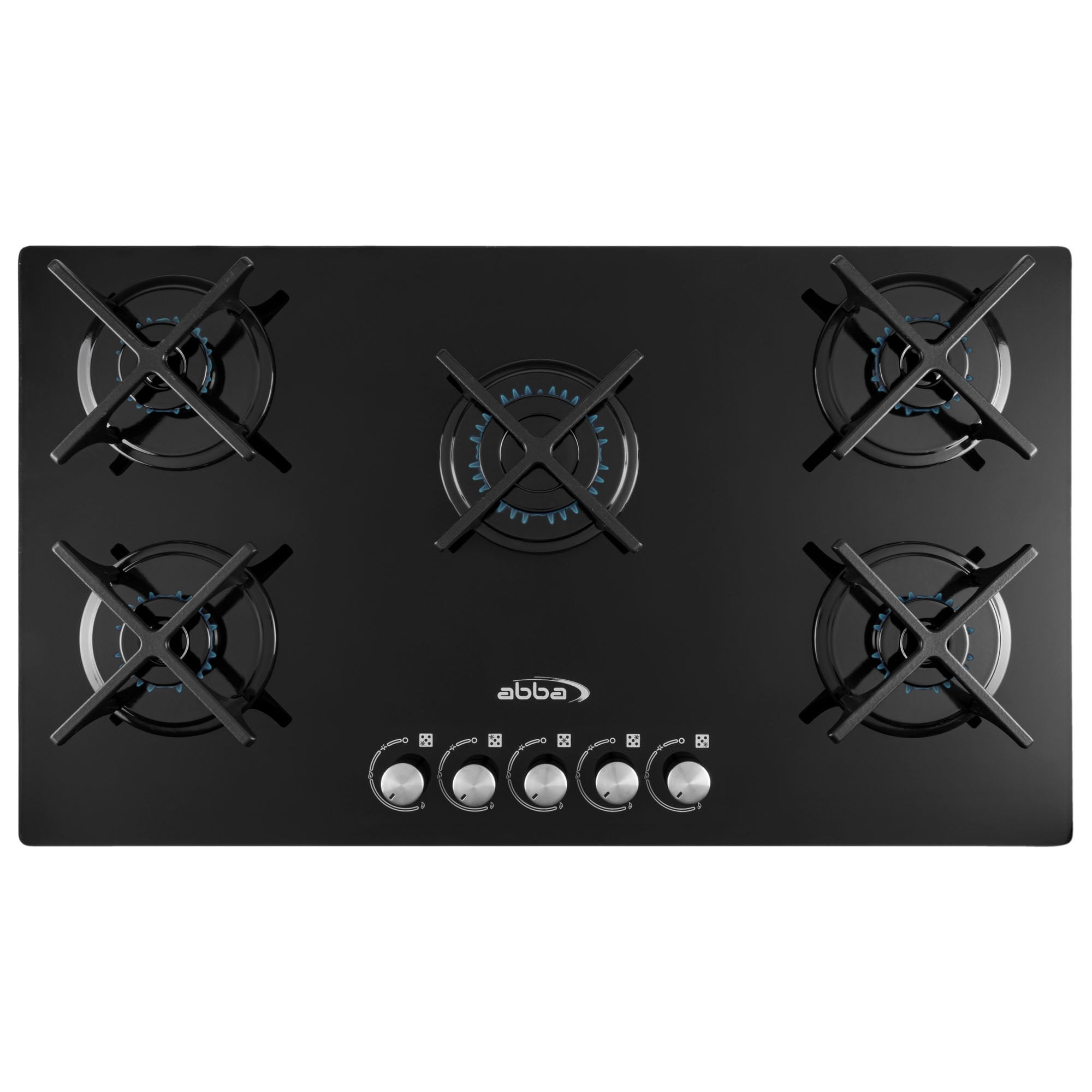 ABBA - 30" Gas-on-Glass Cooktop with 5 Burners and X Shaped Grates
