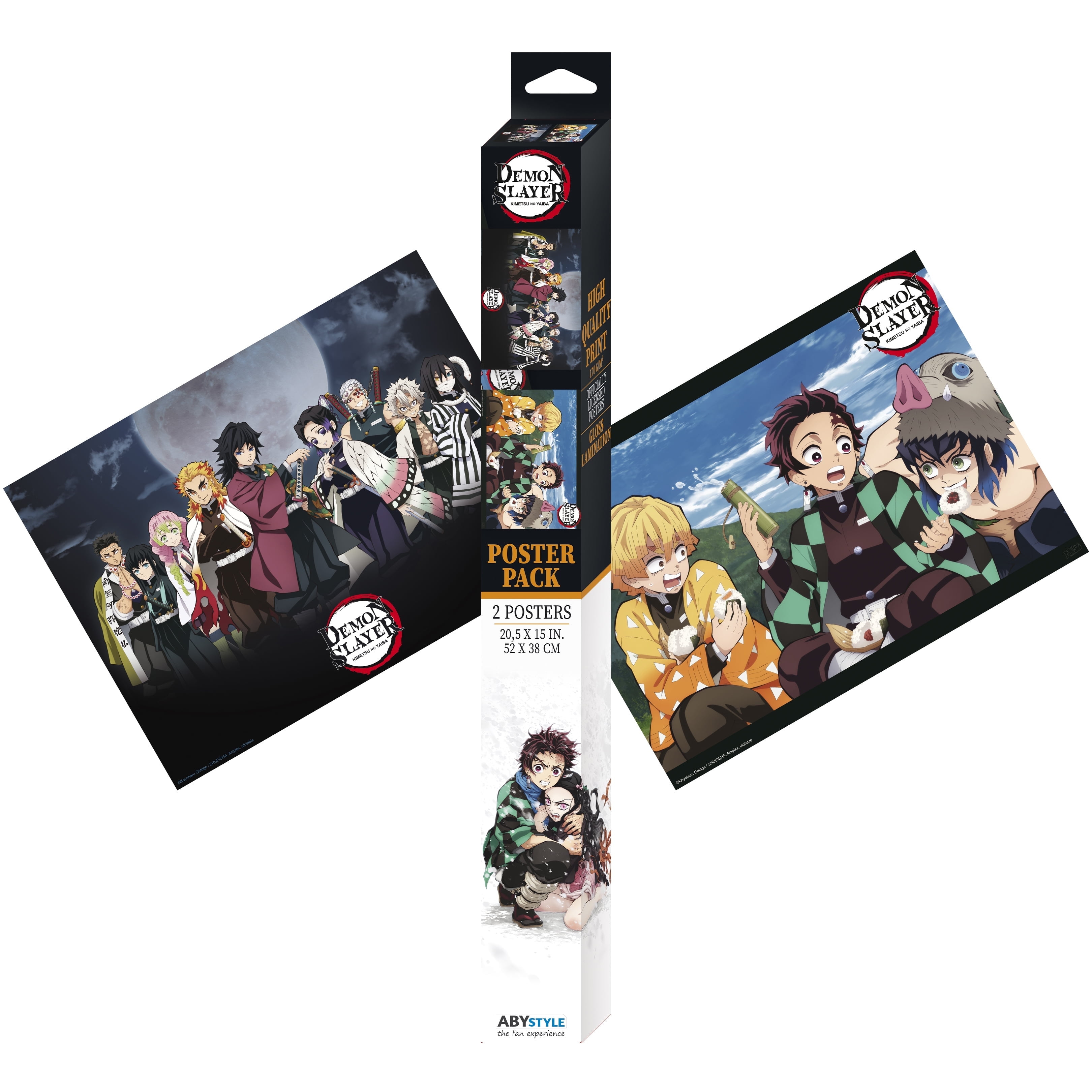 ABYstyle Officially Licensed Demon Slayer Boxed Poster Set Series 2 | Official Anime Wall Art, 4-Pack Posters for Bedroom, Office, or Gift