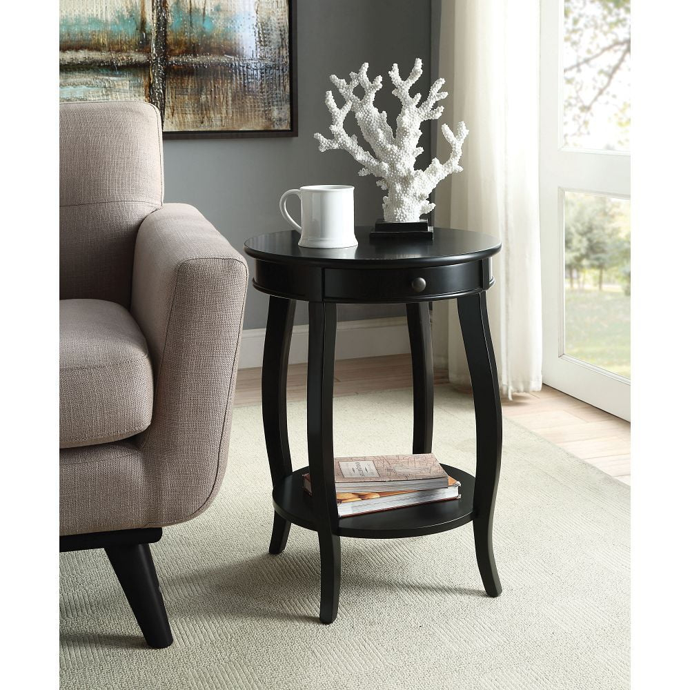 ACME Alysa Traditional Wooden End Table, Black, 18"W