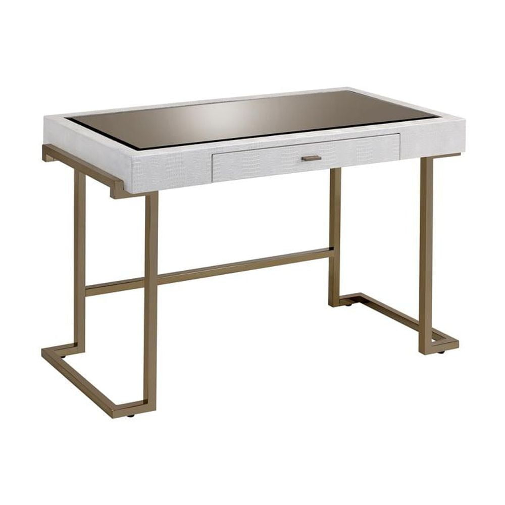 Acme Furniture Boice Desk, Espresso PU & Champagne