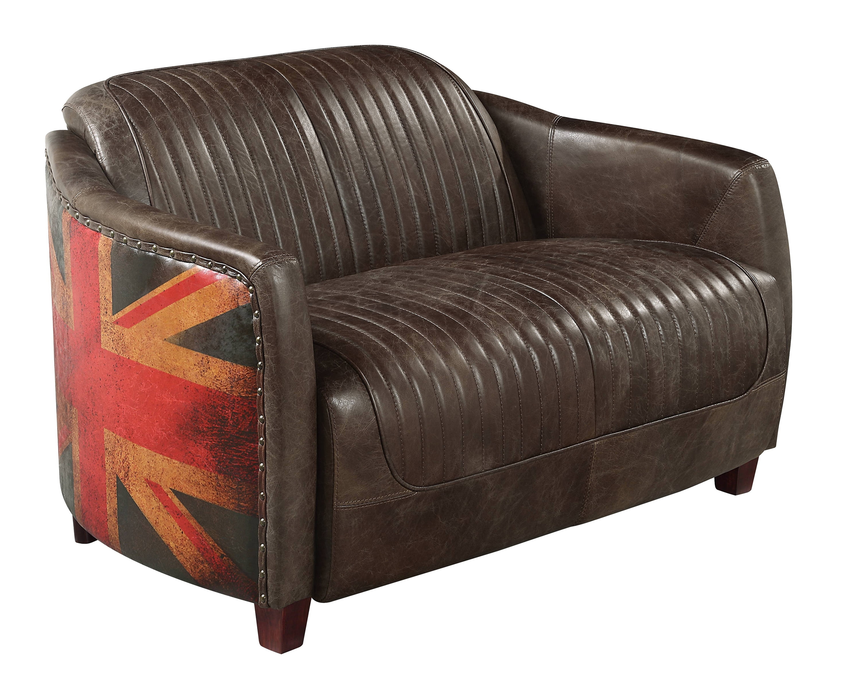 ACME Brancaster Loveseat, Antique Slate Top Grain Leather