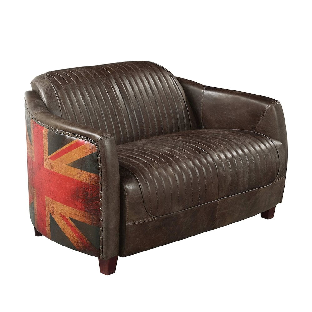 ACME Brancaster Loveseat, Antique Slate Top Grain Leather