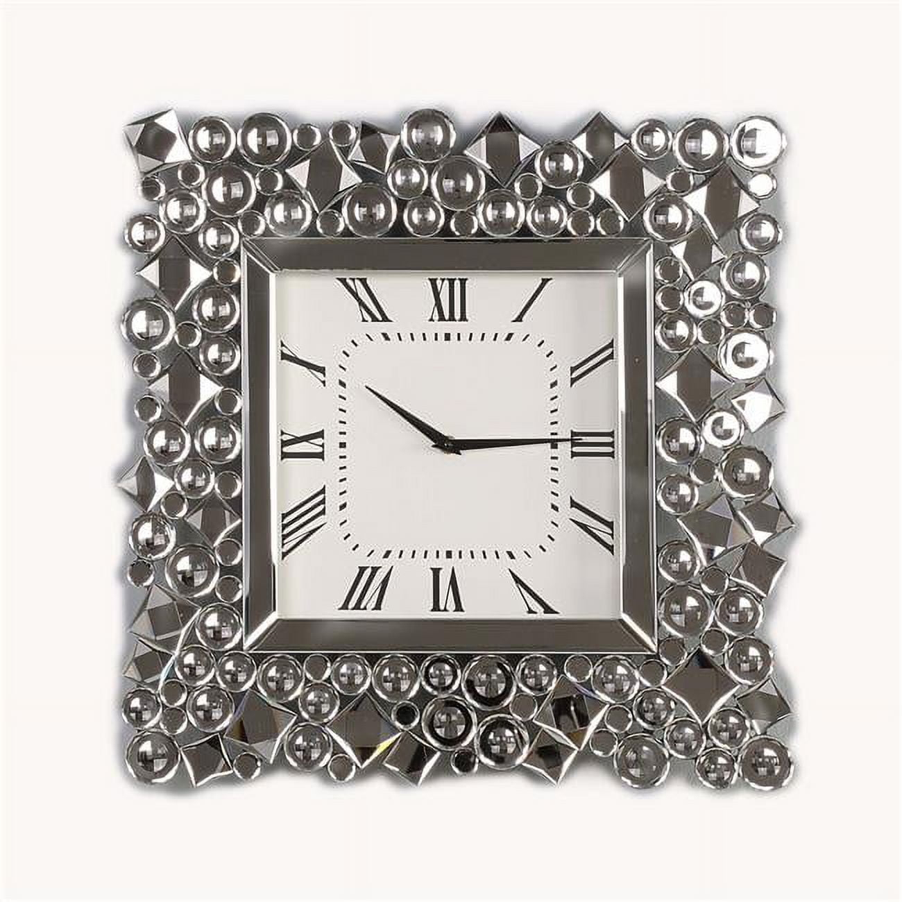 ACME Furniture  19 x 2 x 19 in. Kachina Wall Clock, Mirrored & Faux Gems