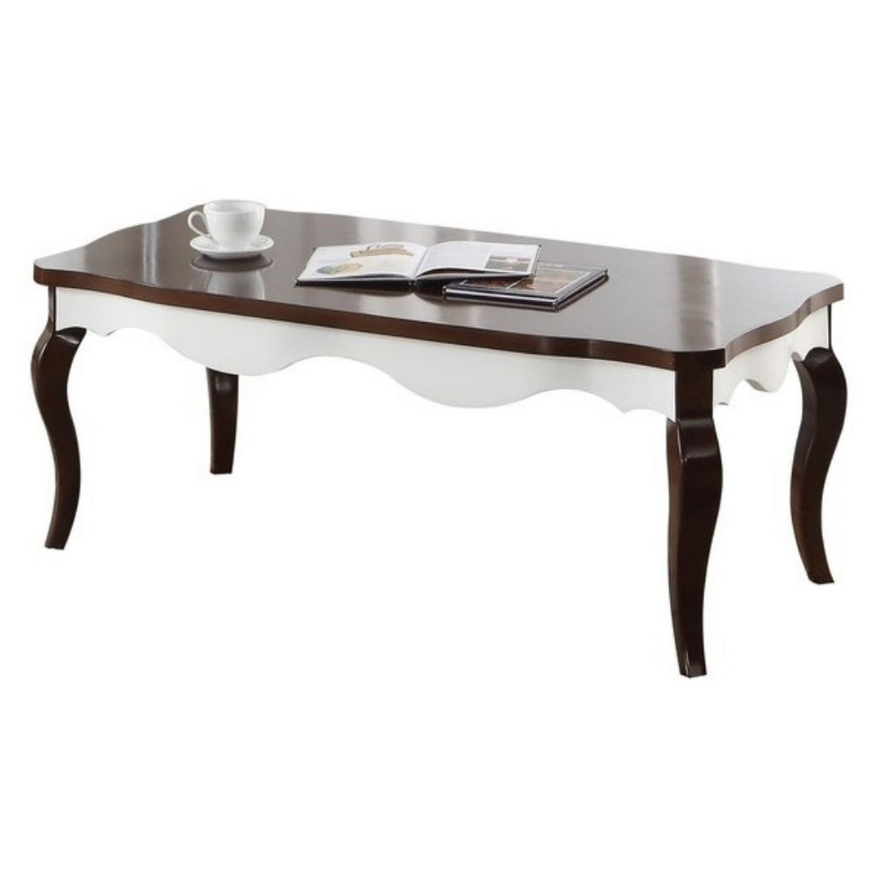 ACME Furniture Mathias Rectangular Wood Coffee Table in Walnut/White