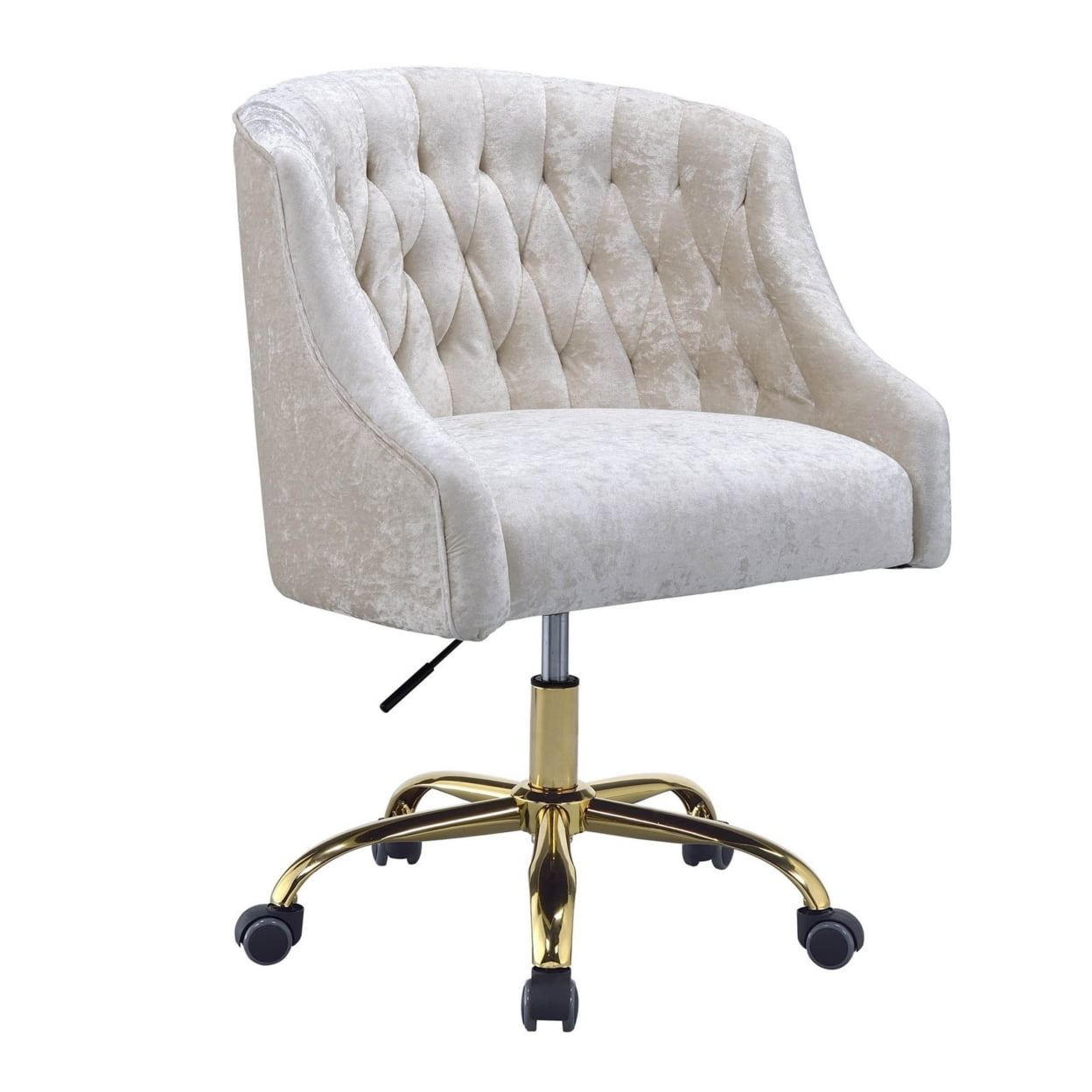 JINS&VICO Office Chair in Vintage Cream Velvet & Gold