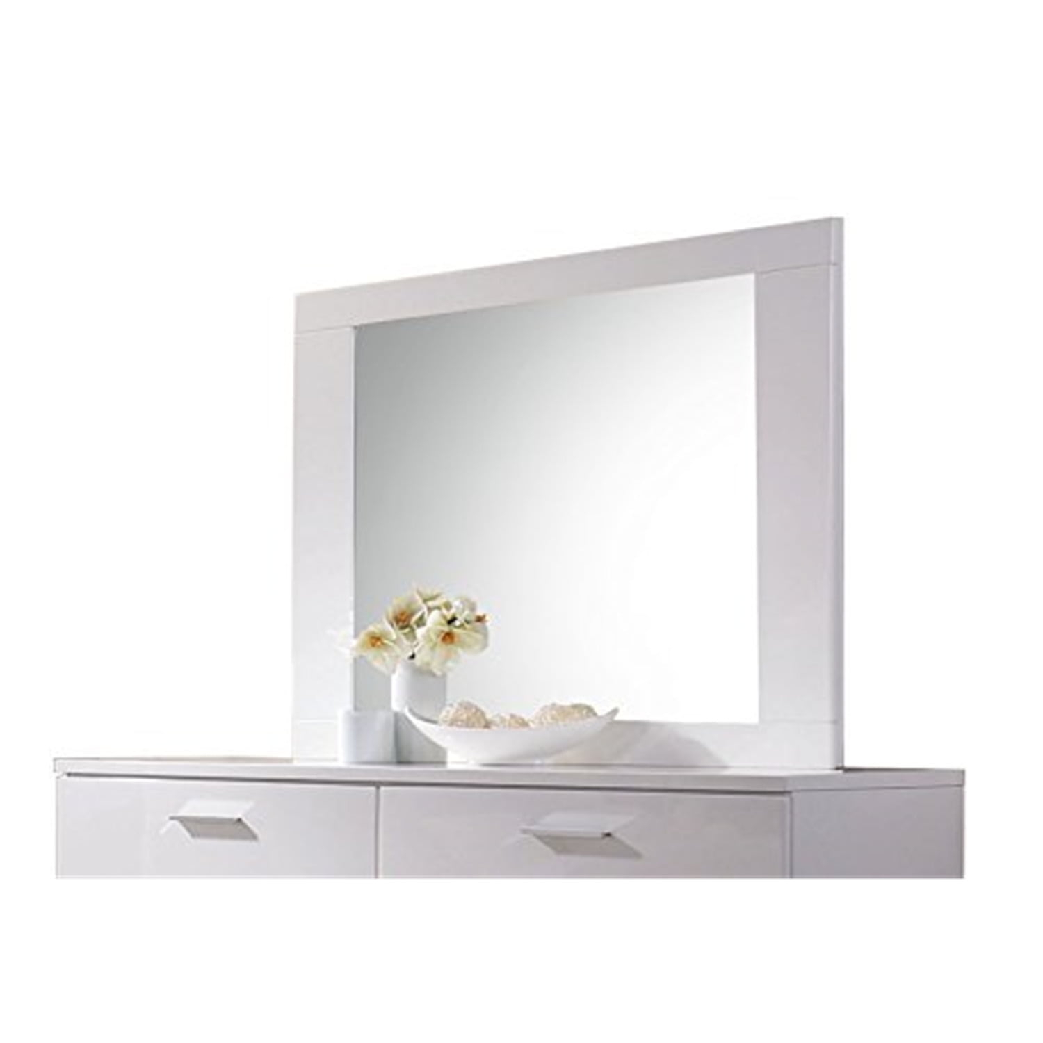 ACME Lorimar Rectangular Wooden Mirror in White
