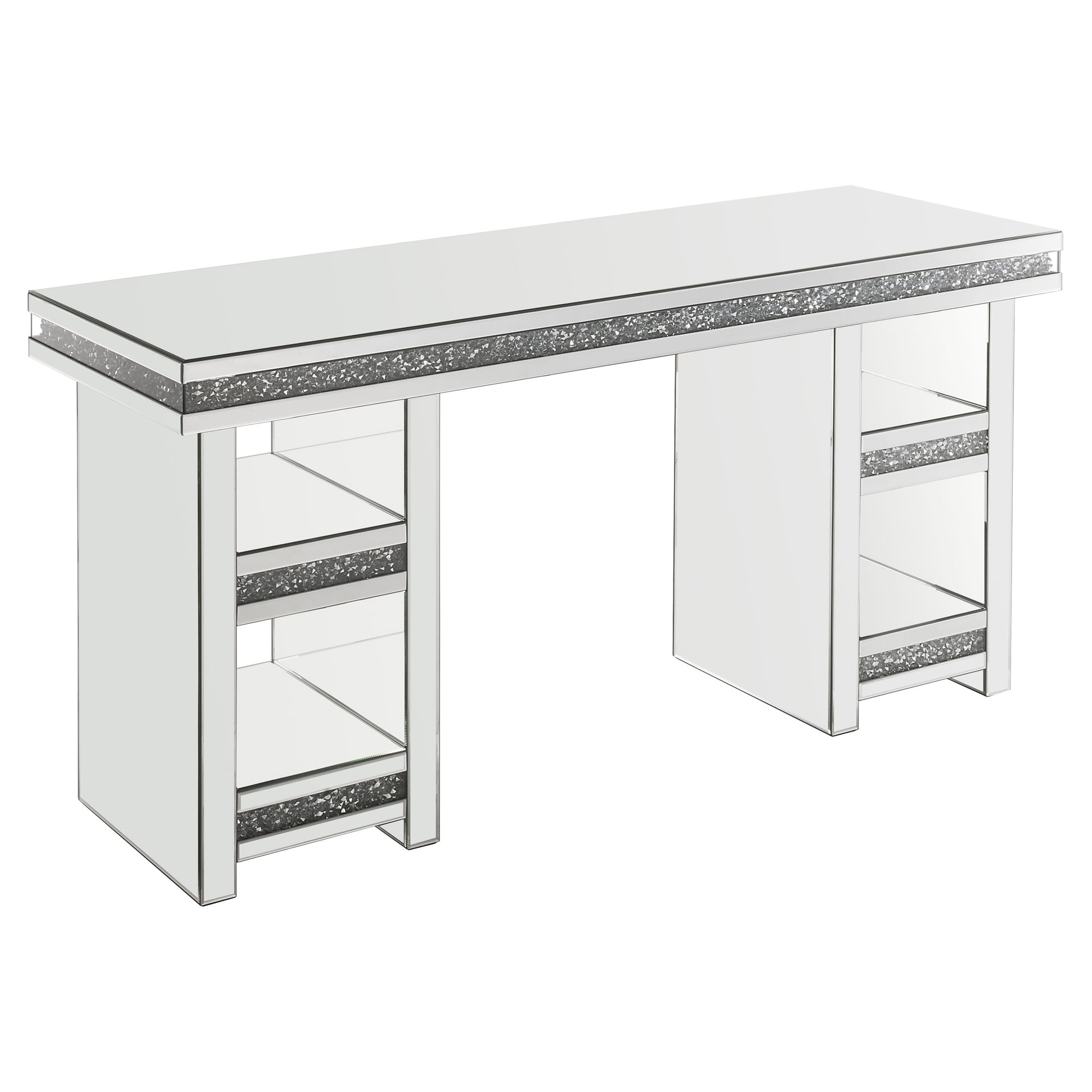 ACME Noralie Writing Desk in Clear and Mirrored