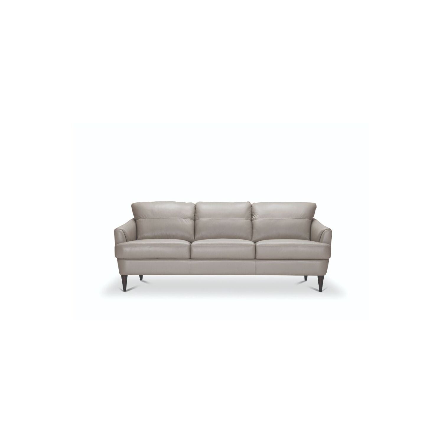 83" Helena Sofa Leather Pearl Gray - Acme Furniture: Faux Leather, Wood Frame, Includes Accent Pillow