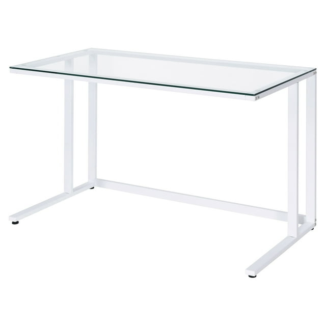 ACME Tyrese Writing Desk in Clear and White