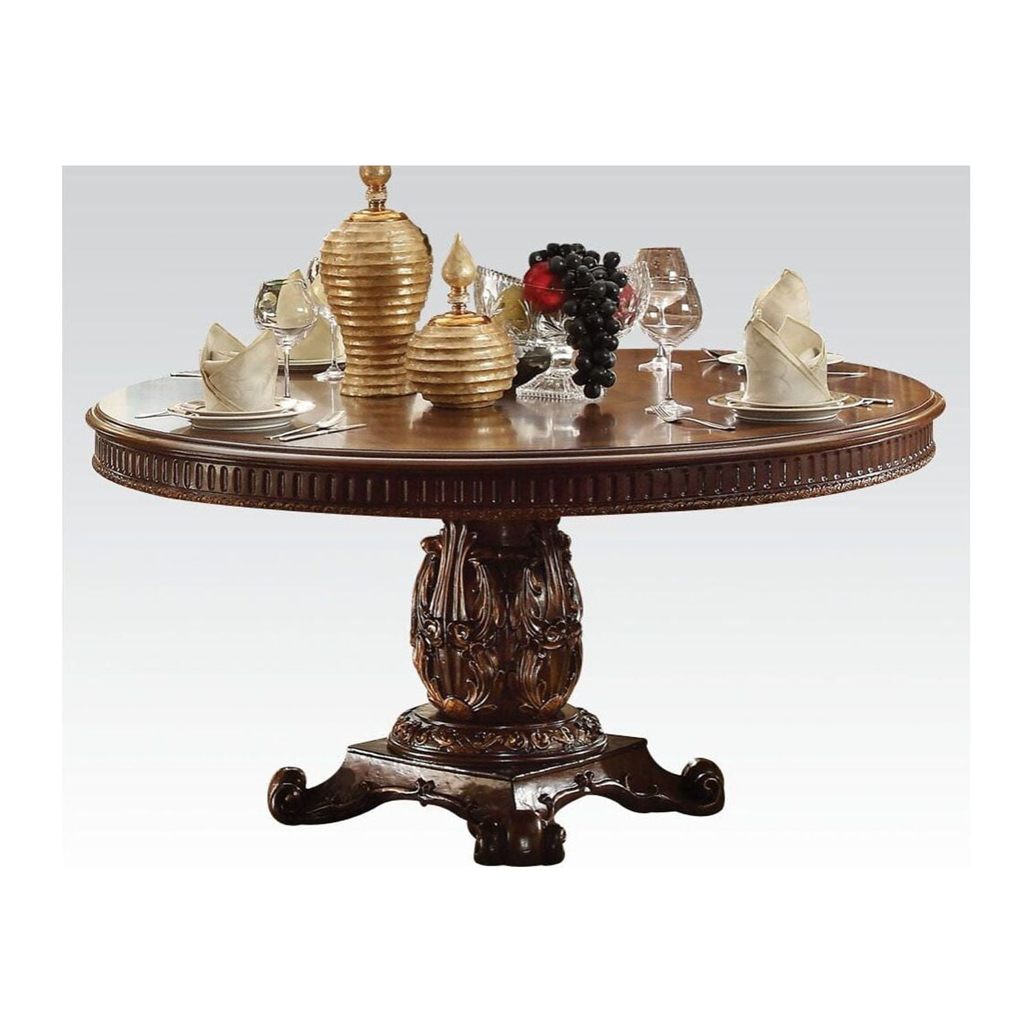 ACME Vendome Round Dining Table, Cherry