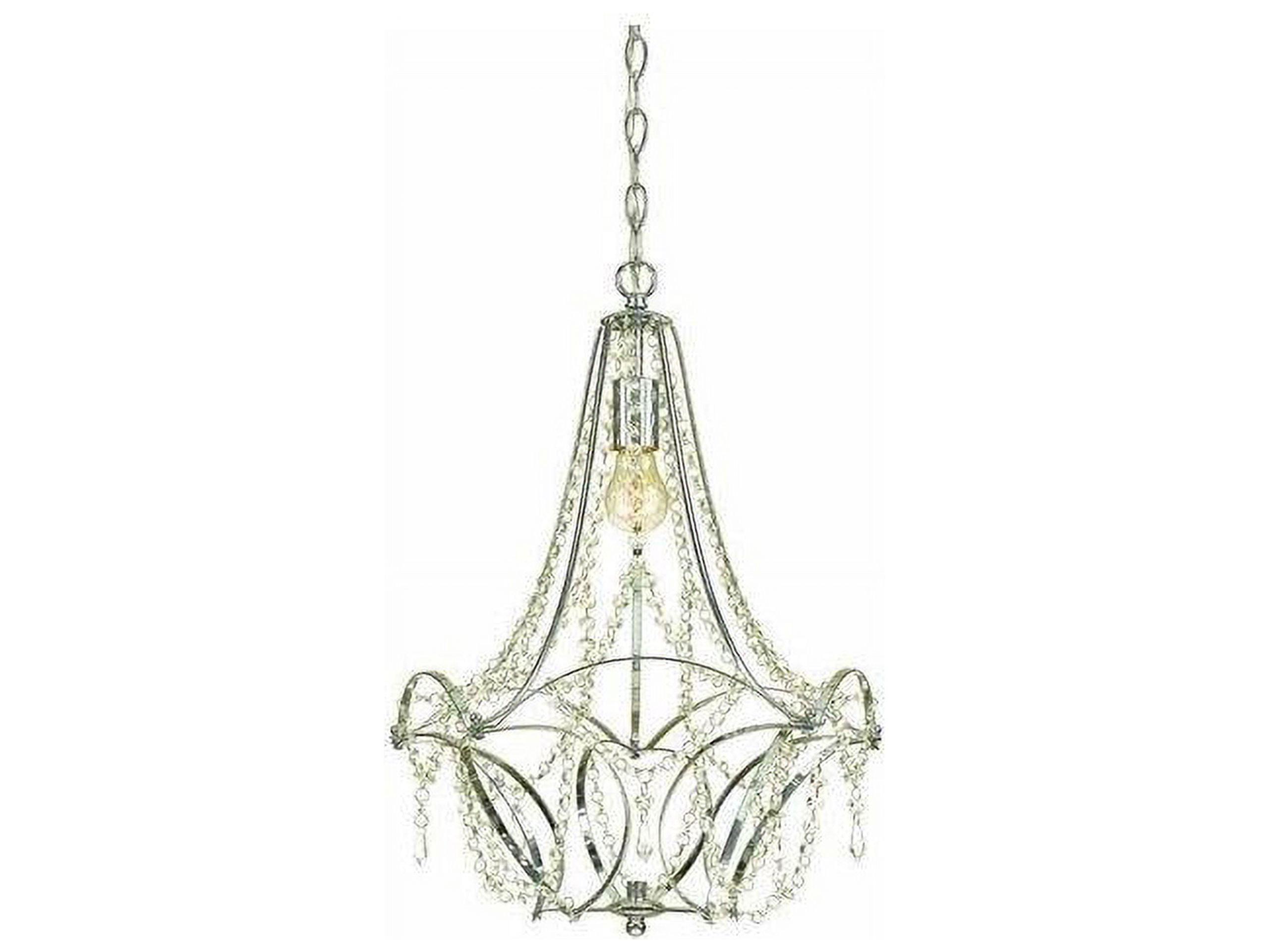 AF Lighting Castile 1-Light Mini Chandelier with Clear Glass Beads, Chrome