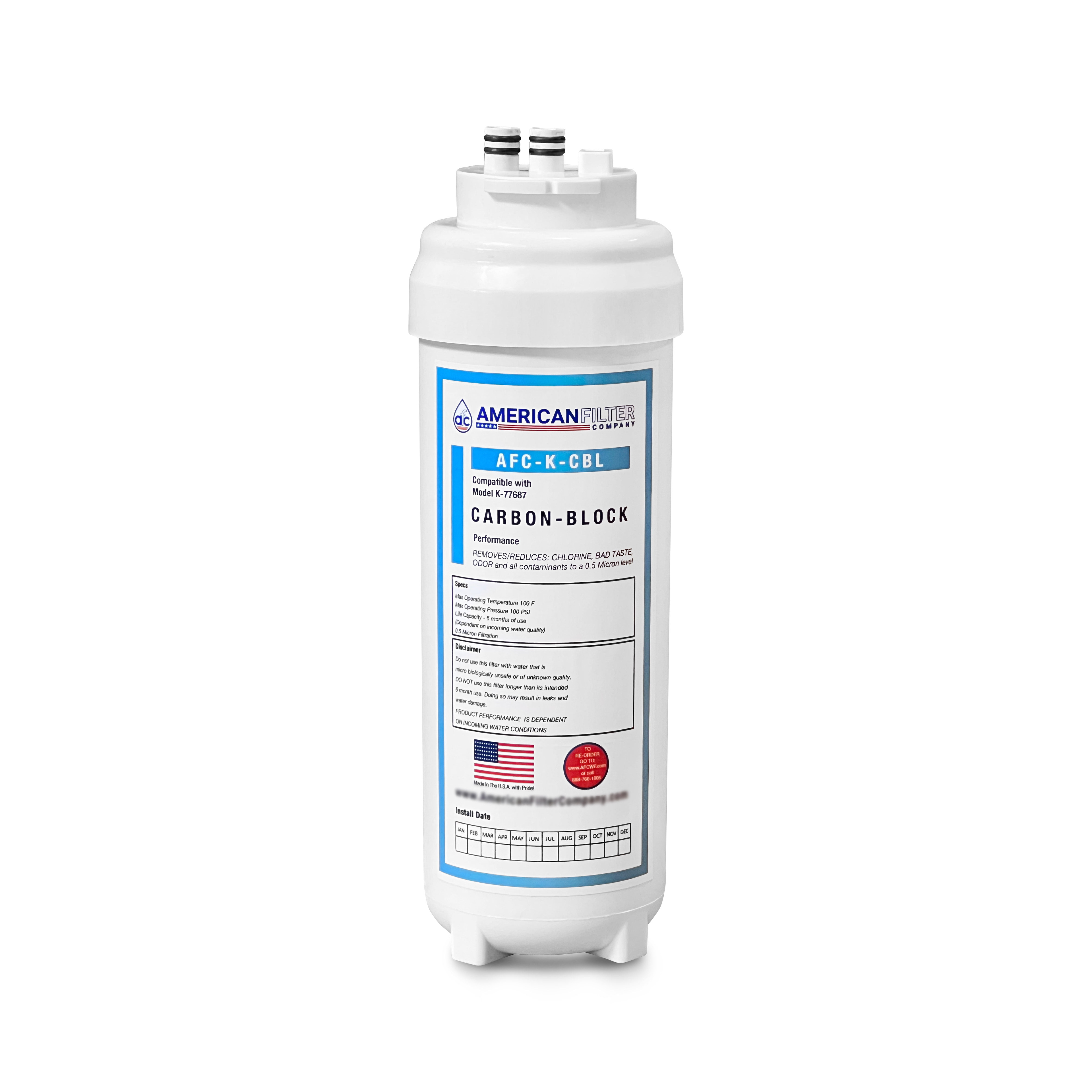 AFC AFC-K-CBL-1P AFC Brand Water Filters, Compatible with Kohler K-77687 Water Filters (made by AFC)