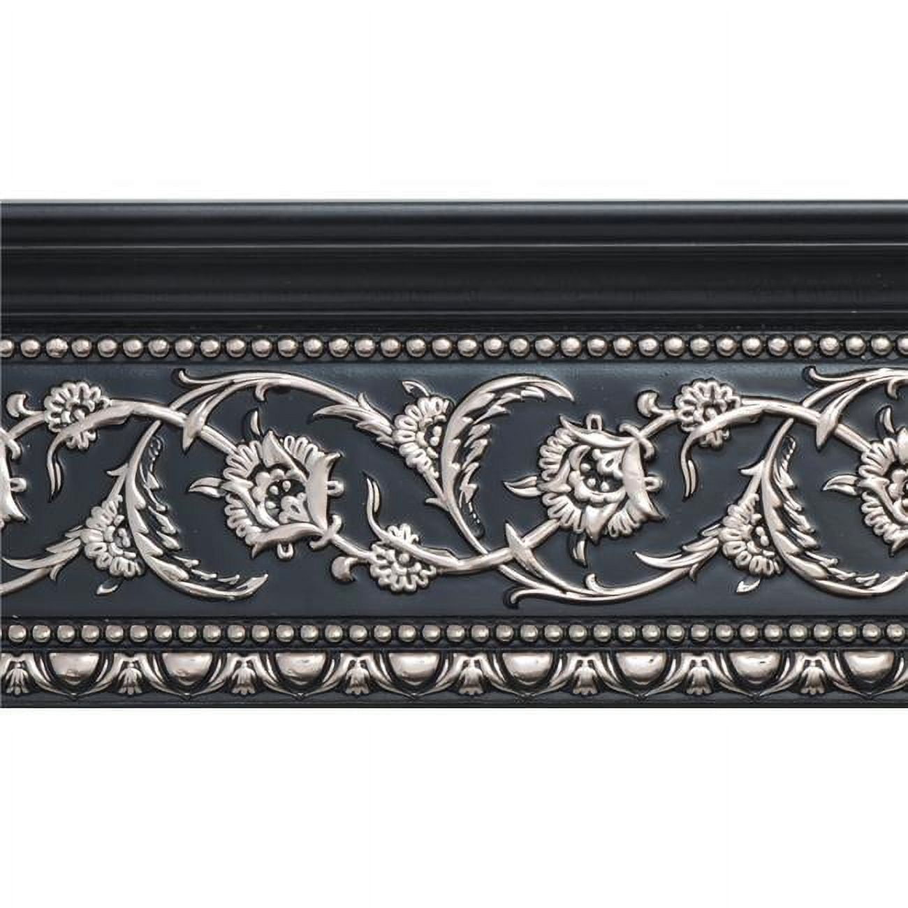AFD Silver Floral and Black Crown Moulding 94 Inch
