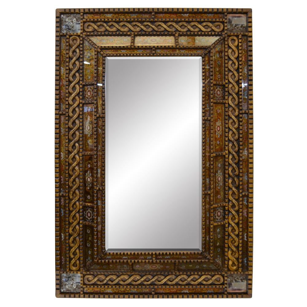 AFD Peruvian Painted Glass Serpentine Mirror