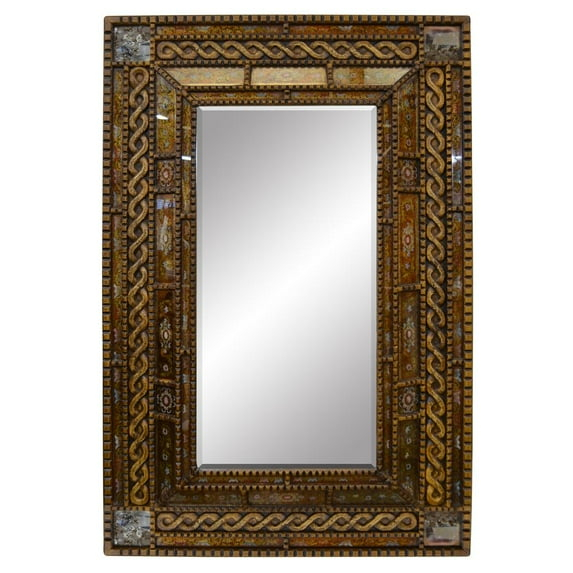 AFD Peruvian Painted Glass Serpentine Mirror