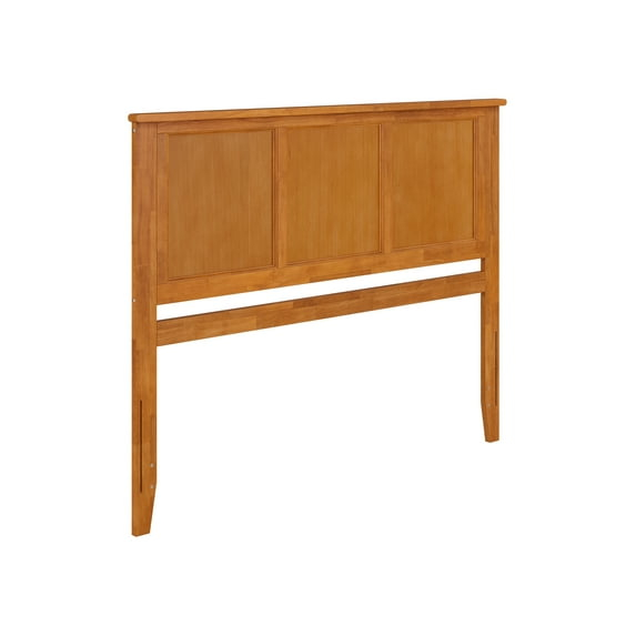 AFI Madison Queen Solid Wood Panel Headboard with Attachable Charger, Light Toffee