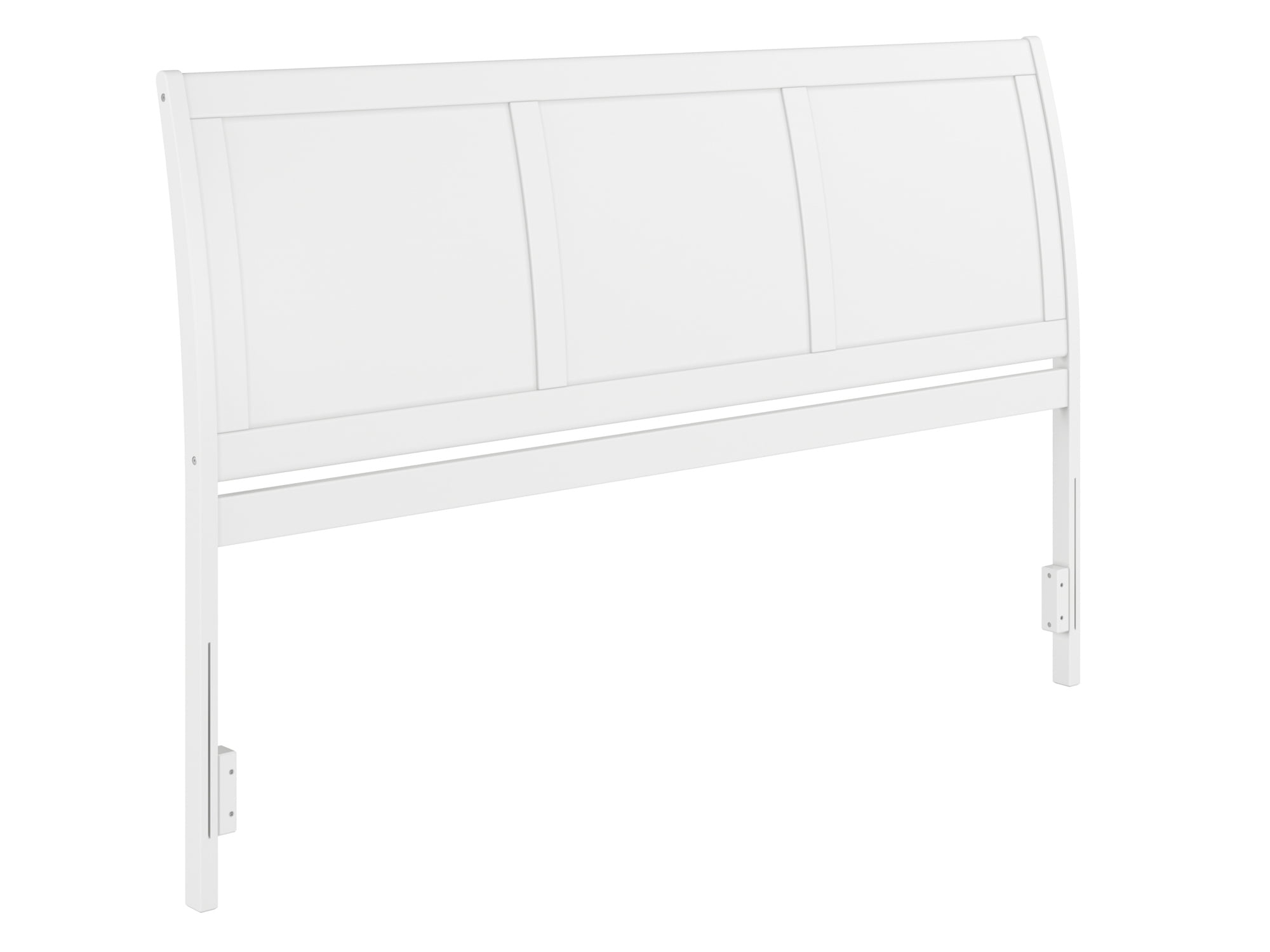 AFI Portland King Sleigh Solid Wood Panel Headboard with Attachable Charger, White