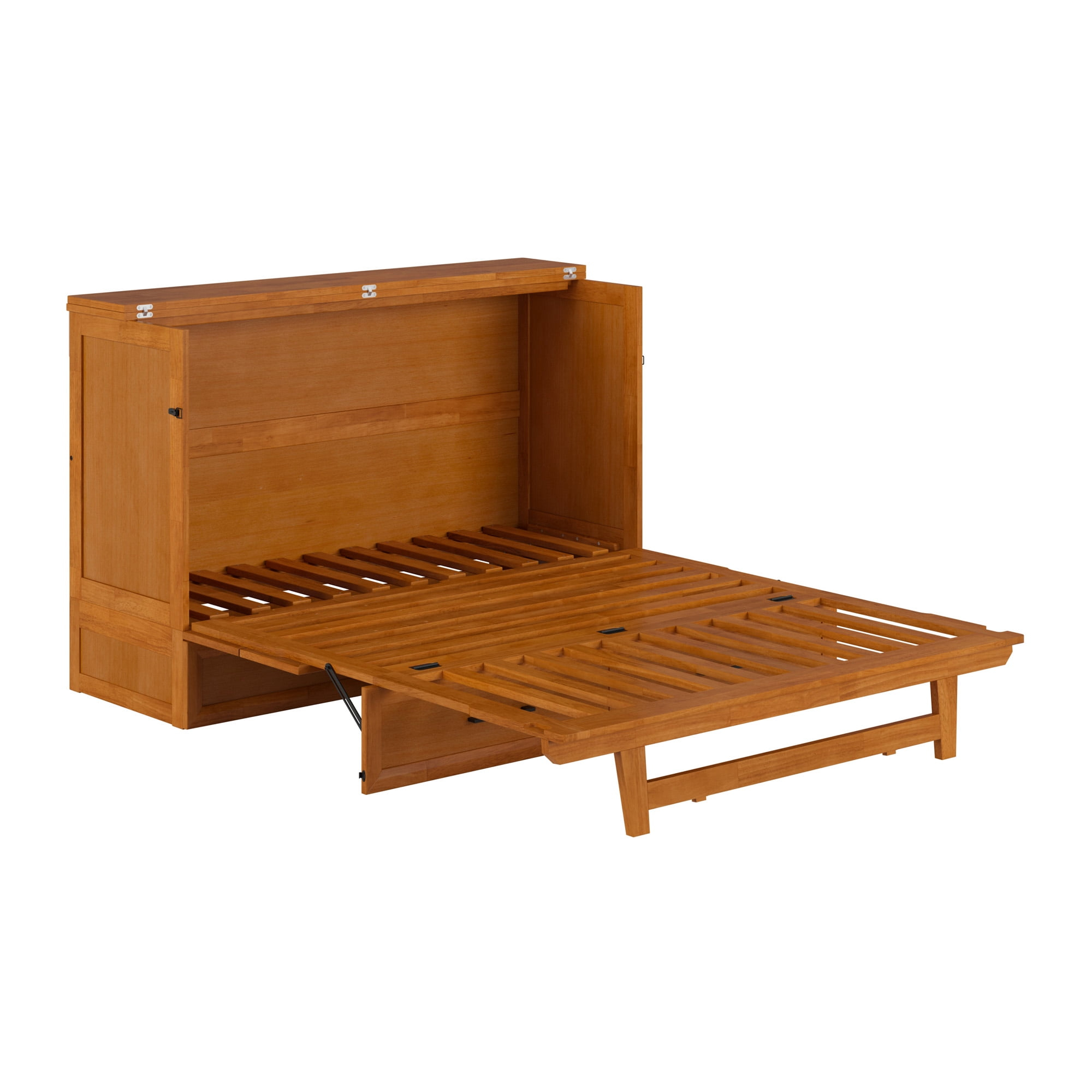 AFI Sedona Queen Murphy Bed Chest with Drawer & Built-in Charger, Light Toffee