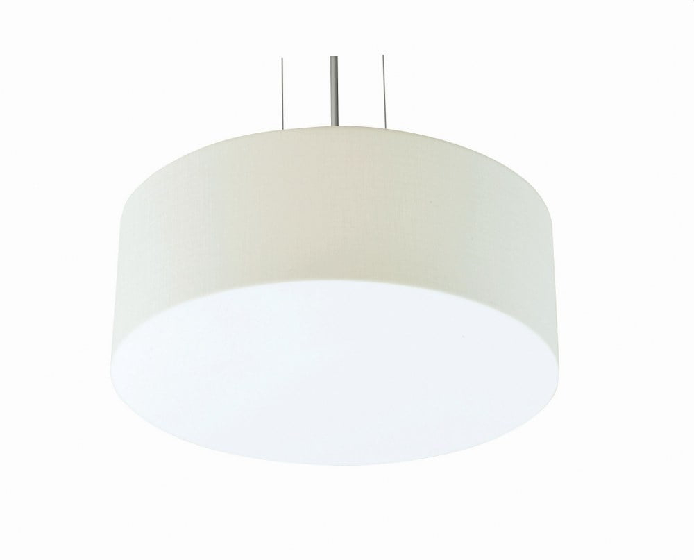 AFX Anton 15-inch Satin Nickel LED Pendant, Linen White Shade