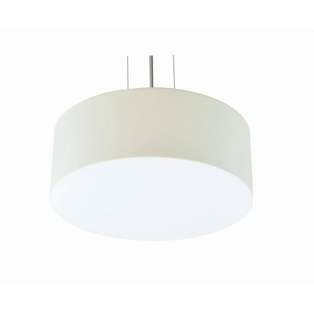 AFX Anton 15-inch Satin Nickel LED Pendant, Linen White Shade