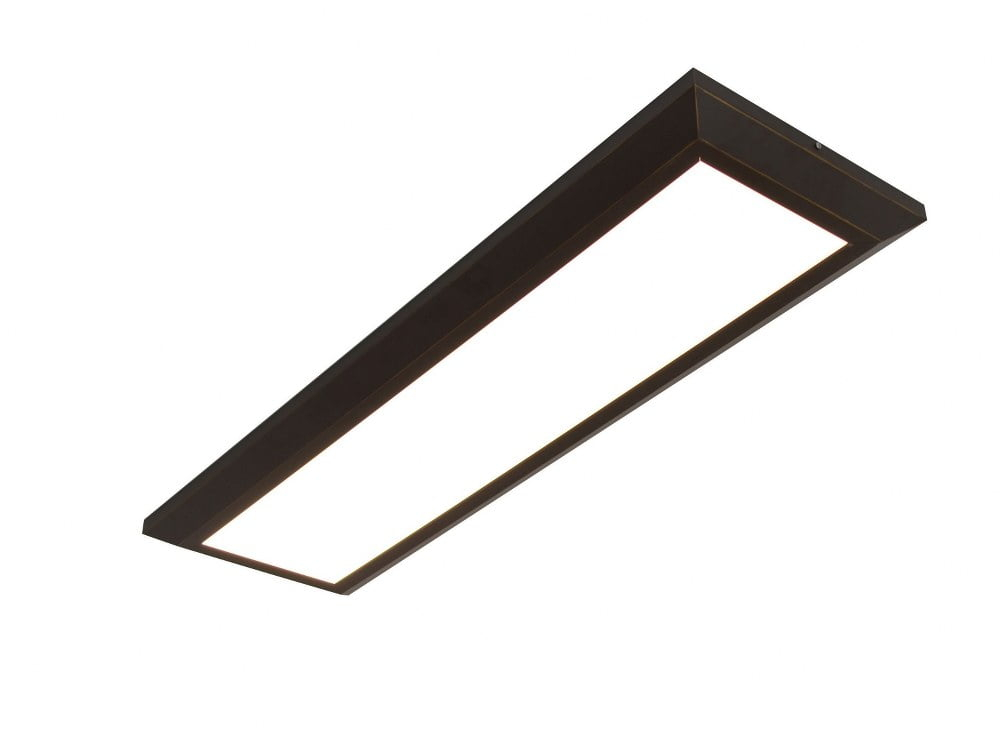 AFX Atlas 1-light Oil-Rubbed Bronze LED Rectangular Flush Mount, White Acrylic Shade
