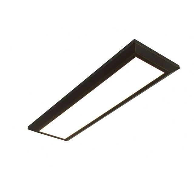 AFX Atlas 1-light Oil-Rubbed Bronze LED Rectangular Flush Mount, White Acrylic Shade