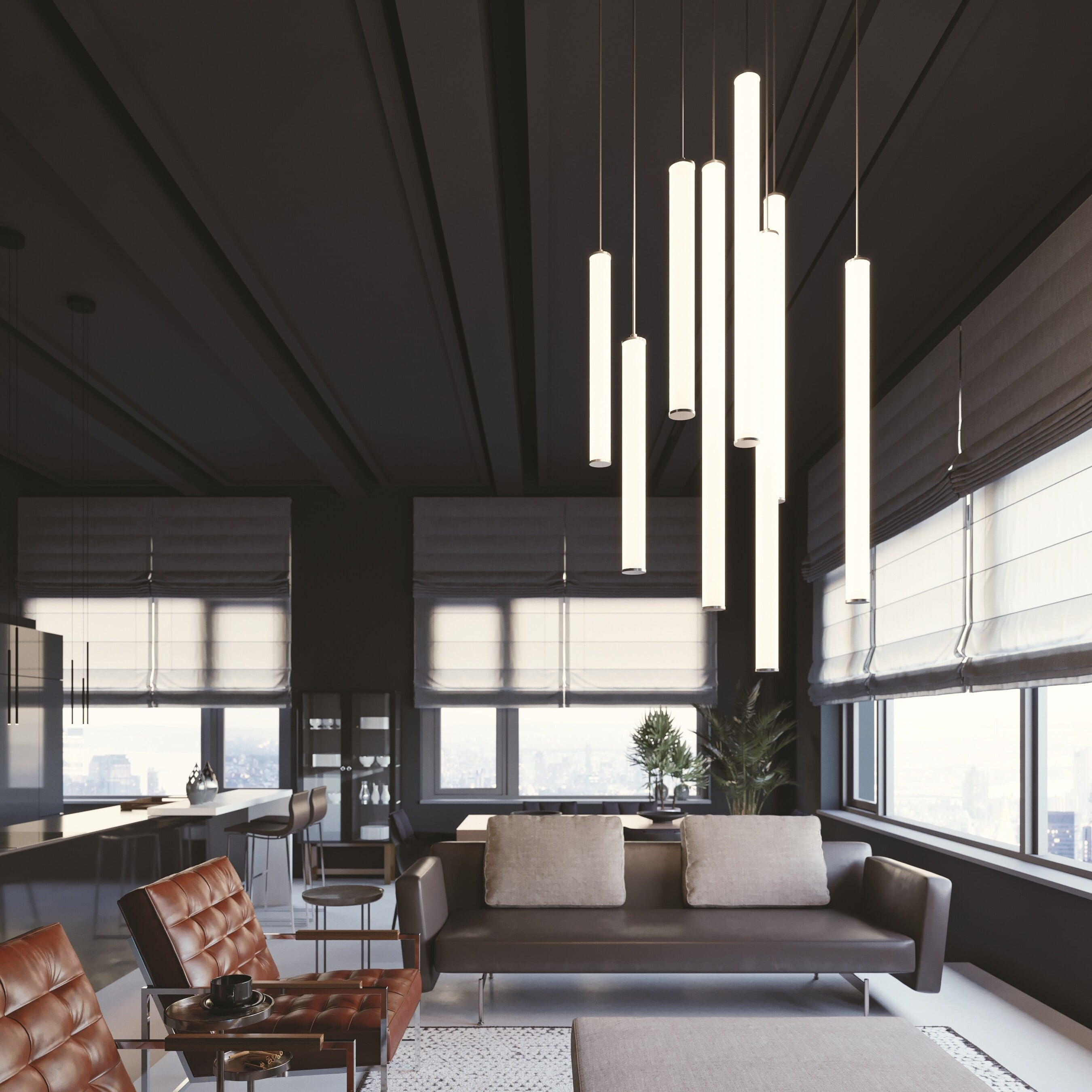 Afx Caden 5" Wide Led Mini Satin Nickel Pendant Lights