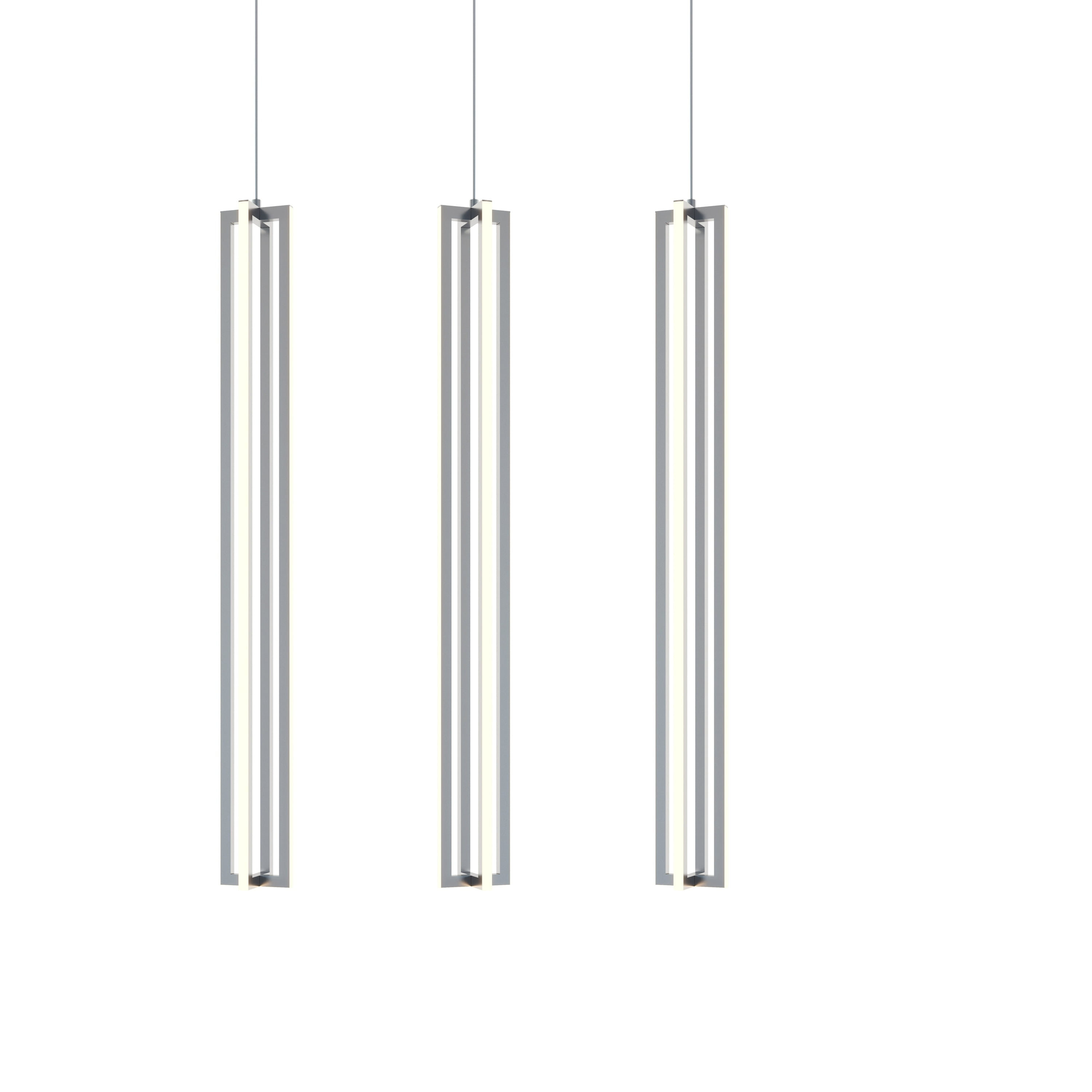 AFX Cass 3 Light Medium Linear Pendant Satin Nickel Satin Nickel