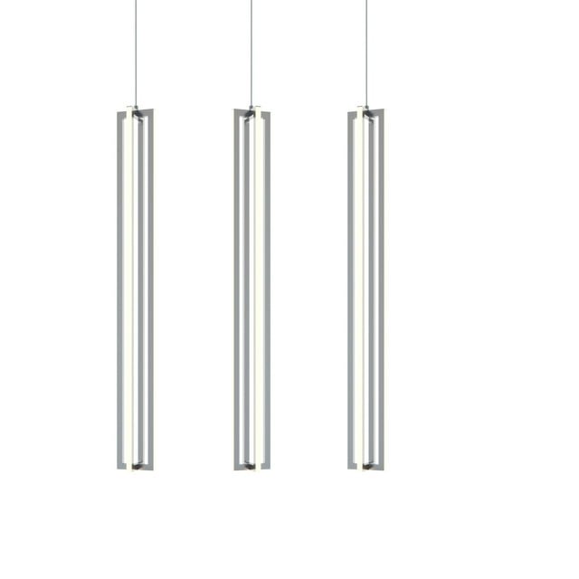 AFX Cass 3 Light Medium Linear Pendant Satin Nickel Satin Nickel