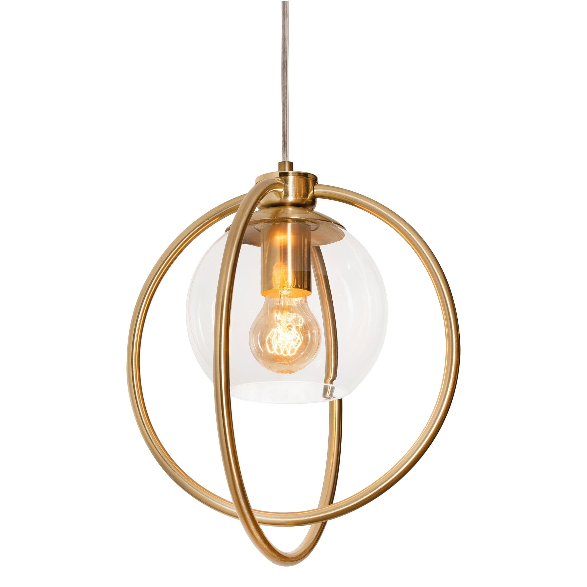 JAMP12MBSB-AFX-Jamie 1- Light Pendant in Contemporary-Modern-Transitional Style 12.5 Inches Tall and 12.3 Inches Wide-Satin Brass Finish