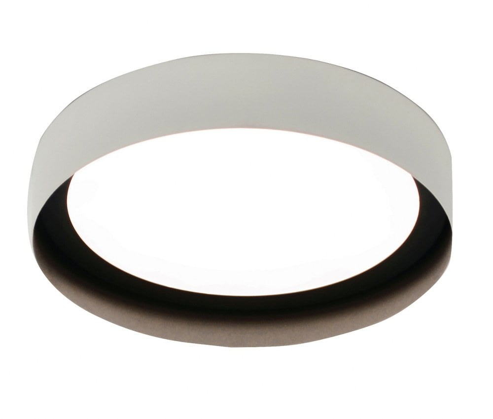 AFX Reveal 12-inch White and Black LED Flush Mount, White Acrylic Shade 120V
