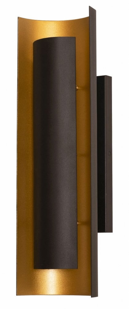 AFX  Reveal Black LED Wall Sconce with Black and Gold Shade