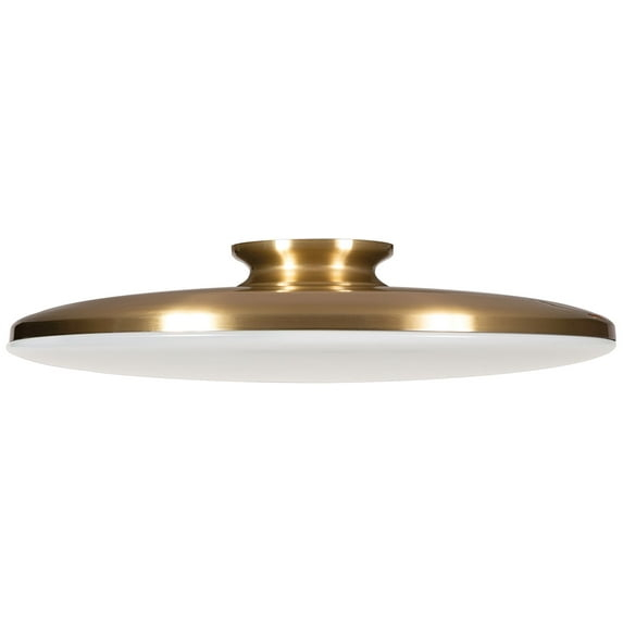 AFX Skye 19" Wide Round Satin Brass Modern LED Ceiling Light