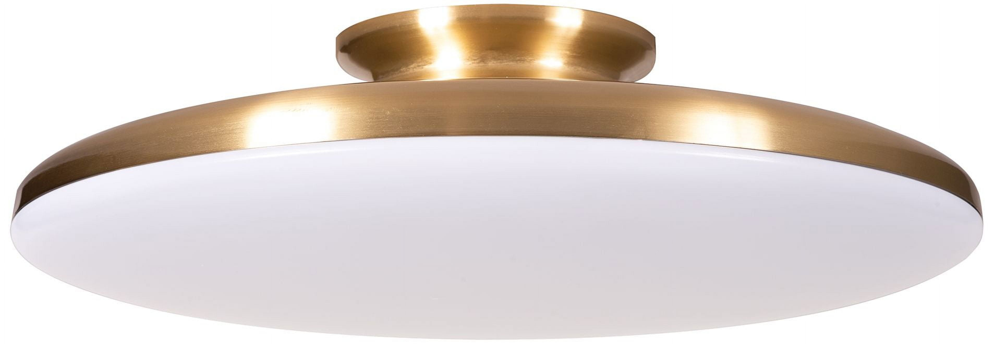 AFX  Skye LED Flush Mount with White Acrylic 25 Satin Brass Medium 15 inch Satin Brass