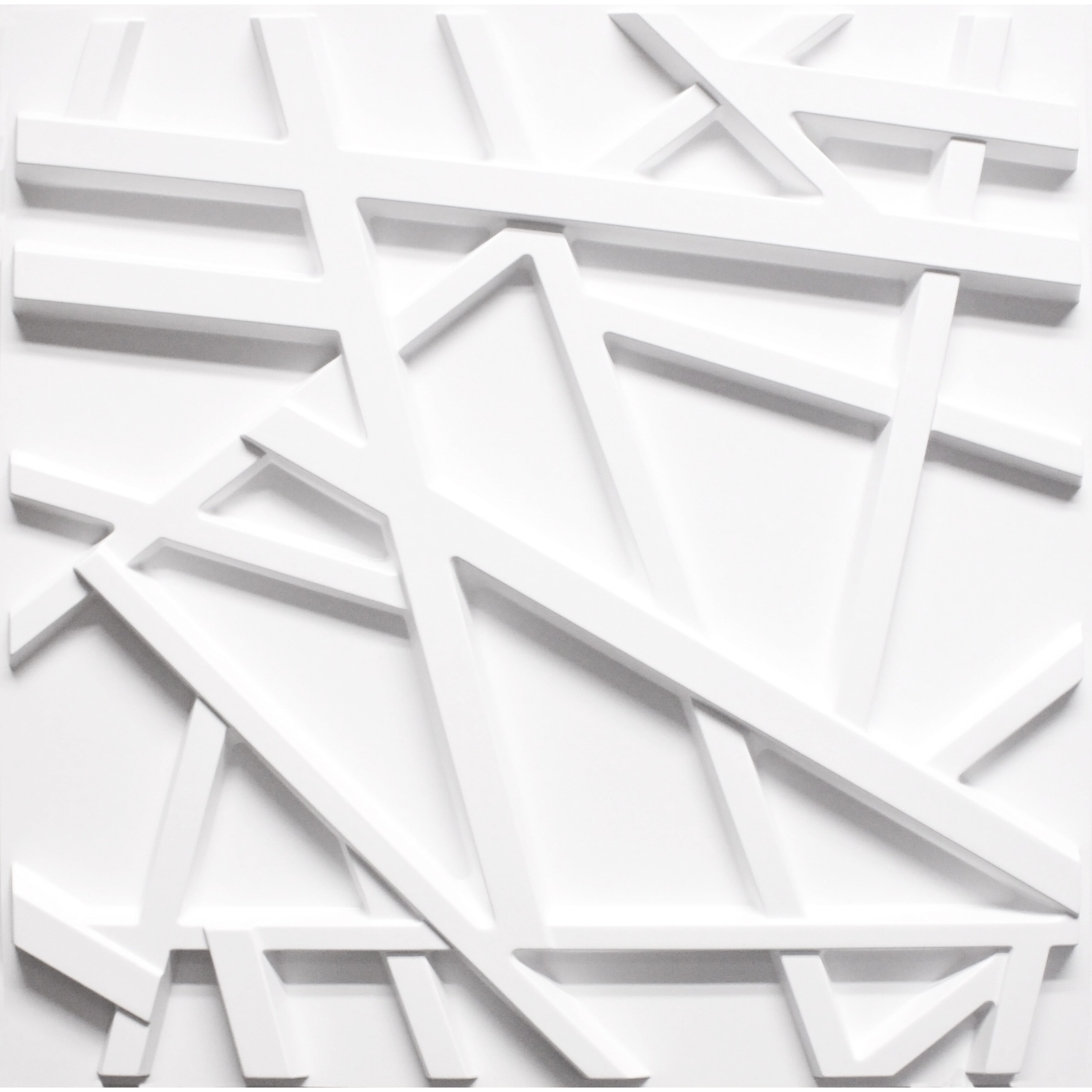 AG Trade Dundee Deco White Trusan PVC 3D Wall Panels, Decorative Wall Paneling Sample, 9" x 9"
