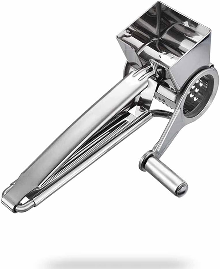 CAKVIICA Multipurpose Cheese Grater With 1 Stainless Steel Handheld Drums For Mozzerella Vegetables And More Ergonomic Design