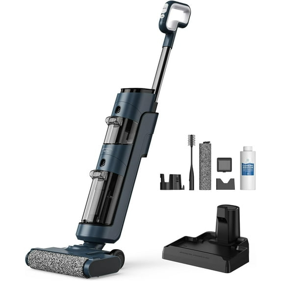 AIRTHEREAL Cordless Wet Dry Vacuum Cleaner, Close-to-Floor Brush and Powerful 12Kpa Suction, ????????-?????? Self-Cleaning, Smart Digital Display and Voice Assistant, for Hard Floors, VacTide V2