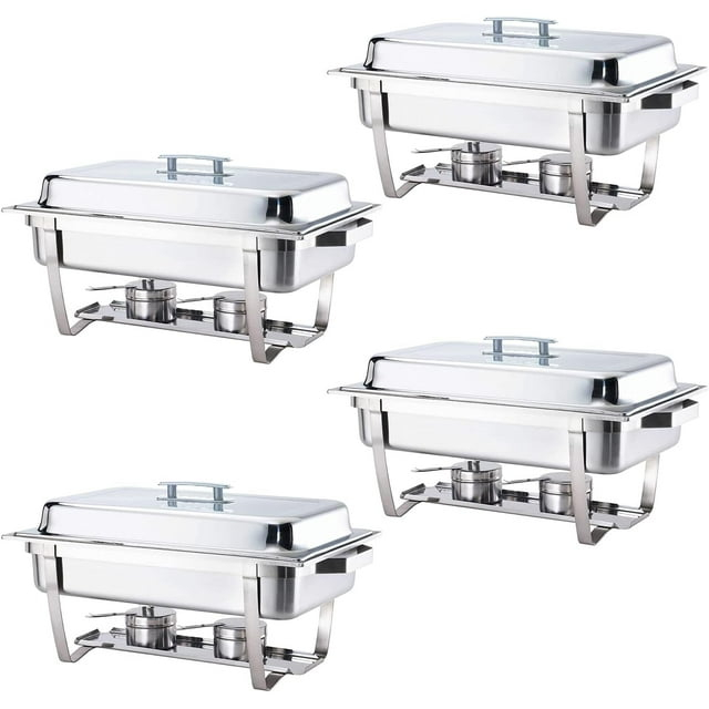 ALPHA LIVING 4 Pack 8QT Chafing Dish High Grade Stainless Steel Chafer Complete Set, 8 QT - Grey