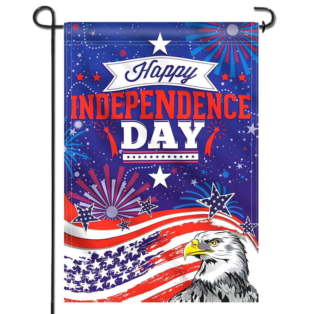 ANLEY Double Sided Premium Garden Flag, July 4th Independence Day USA American Memorial Garden Flags - 18 x 12.5 Inch