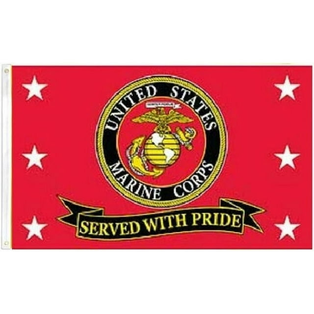 ANT Enterprises 3' x 5' Polyester US Marine Corps Served with Pride Full Sized Outdoor Flag