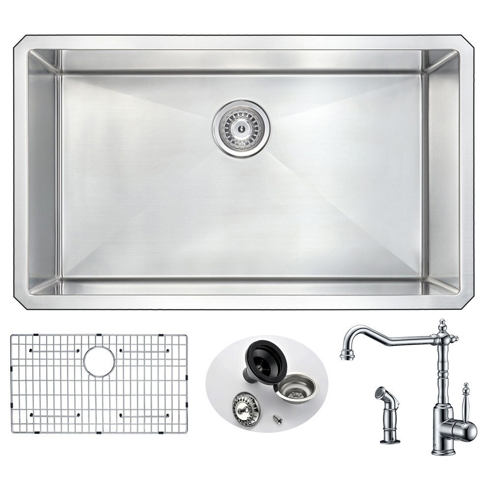 ANZZI  Vanguard 32" Undermount Single Bowl Kitchen Sink and Locke Faucet