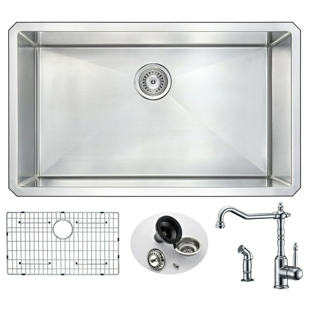 ANZZI  Vanguard 32" Undermount Single Bowl Kitchen Sink and Locke Faucet