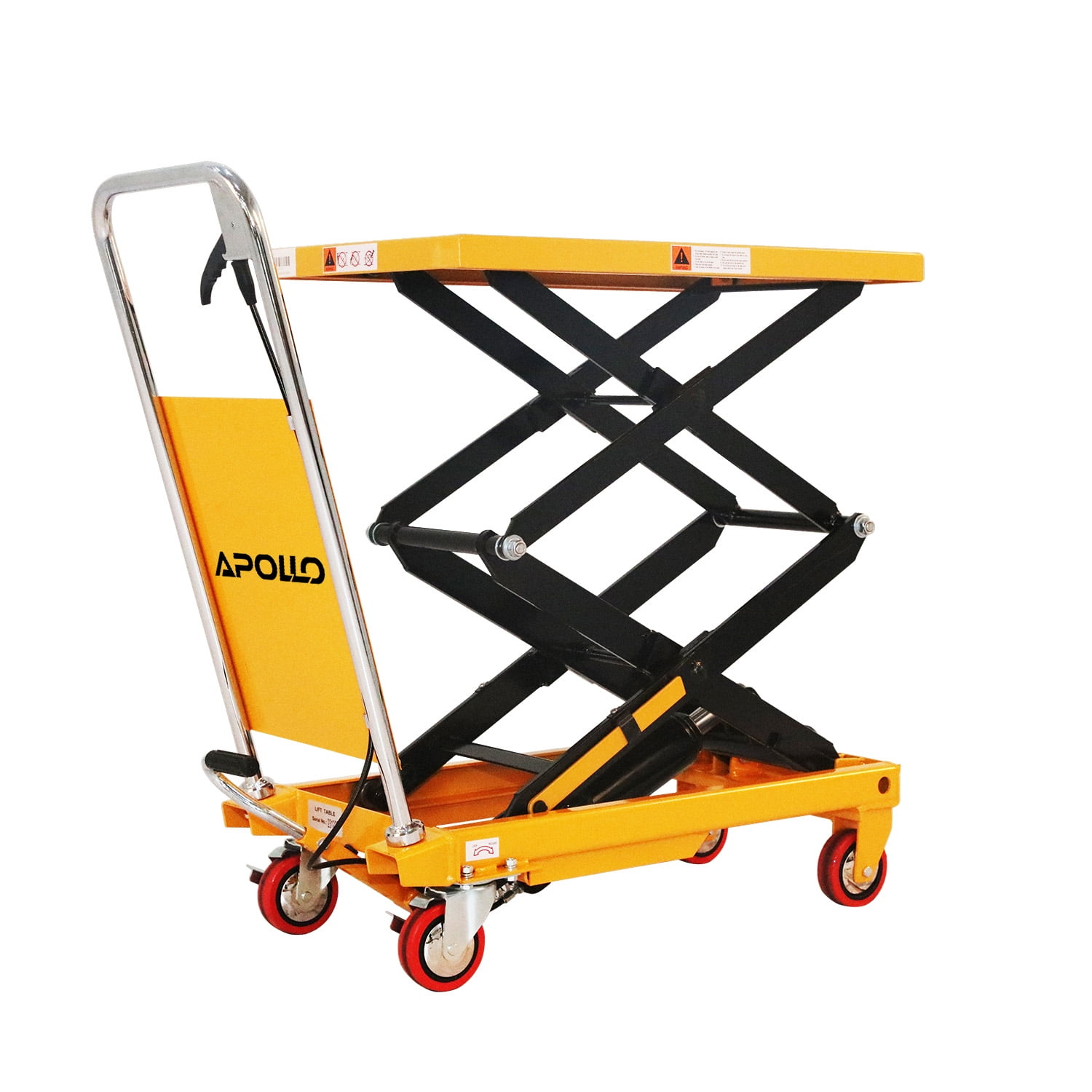 APOLLOLIFT 330lb Scissor Lift Table Cart Hydraulic Hand  Lift Table W/ 43.3" Lift Double Scissor Steel