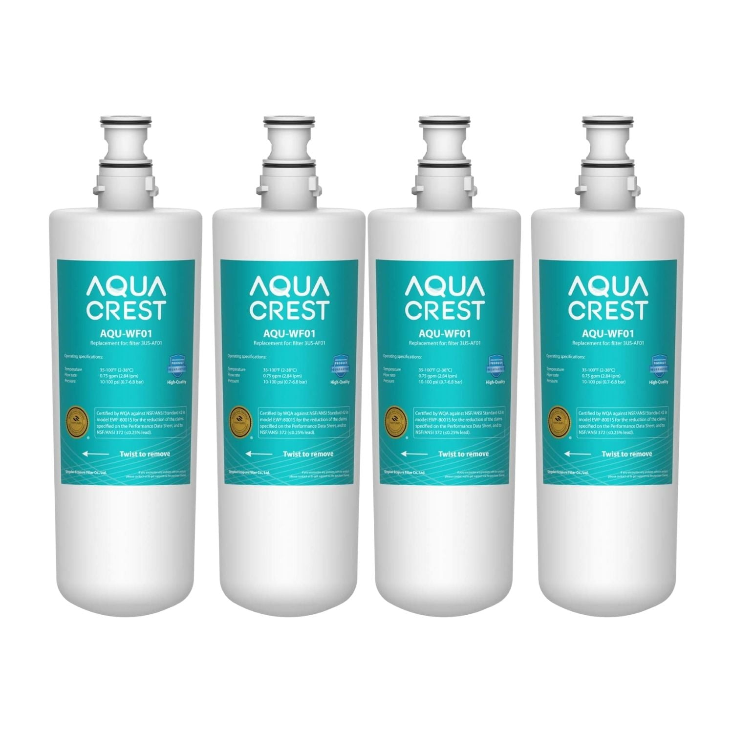 AQUA CREST 3US-AF01 Under Sink Water Filter, Replacement for Standard 3US-AF01, 3US-AS01, Aqua-Pure AP Easy C-CS-FF, WHCF-SRC, WHCF-SUFC, WHCF-SUF Water Filter, NSF/ANSI 42 Certified (Pack of 1)