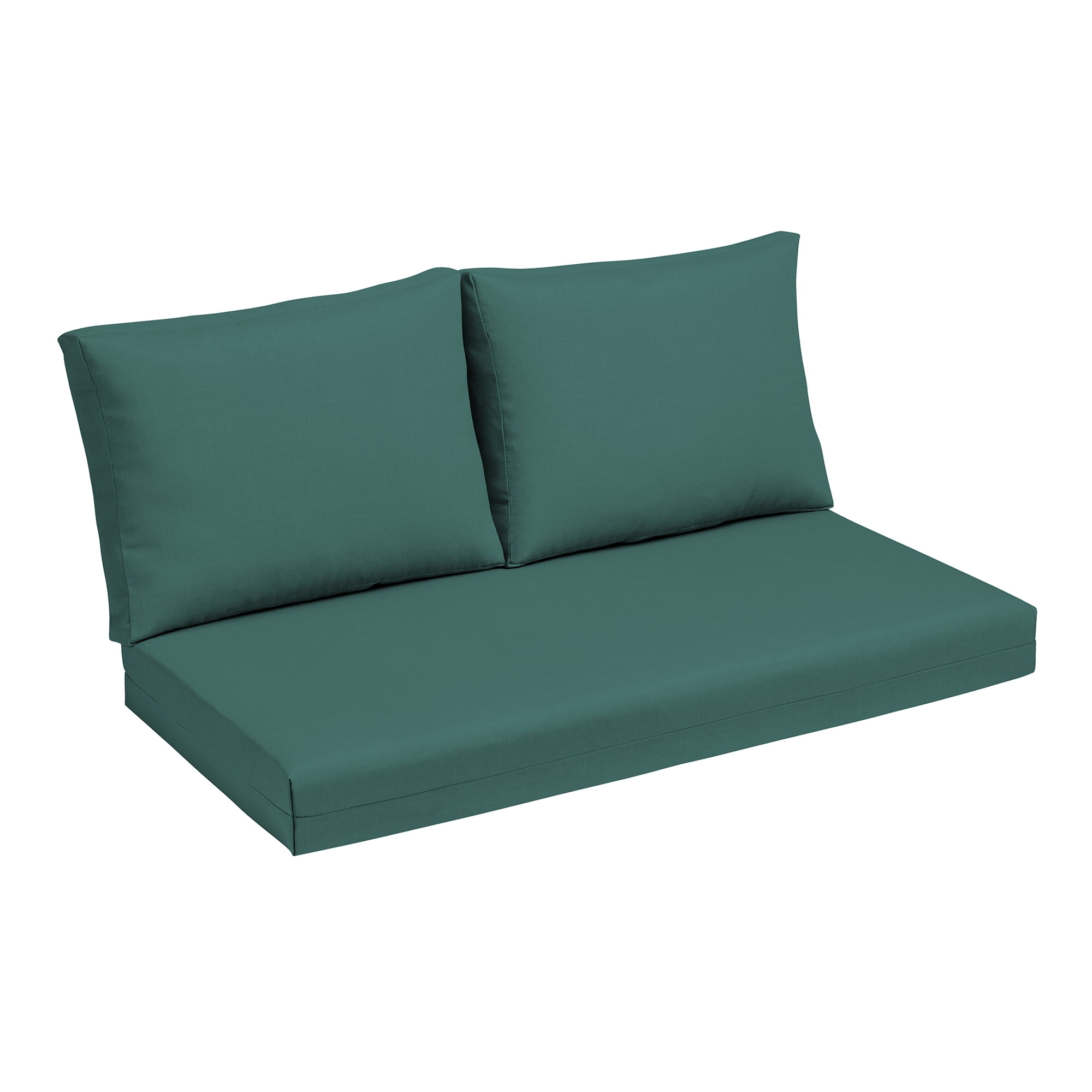 ARDEN Outdoor Loveseat Cushion Set, 48 x 24, Water repellent, Fade Resistant, Cushion Set for Couch, Bench, and Swing 48 x 24, Peacock Blue Green Texture