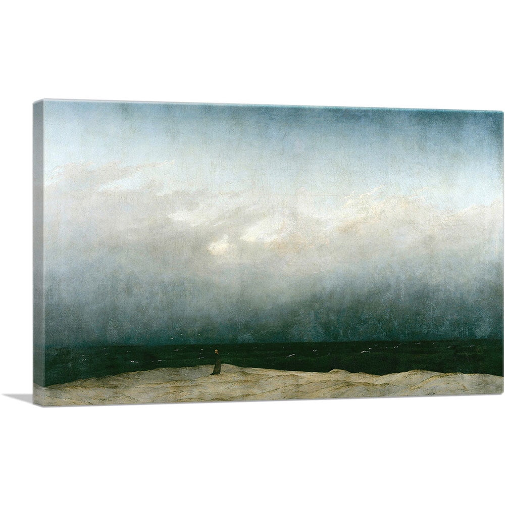 ARTCANVAS Monk By Sea 1808 Canvas Art Print by Caspar David Friedrich - Size: 40" x 26" (0.75" Deep)